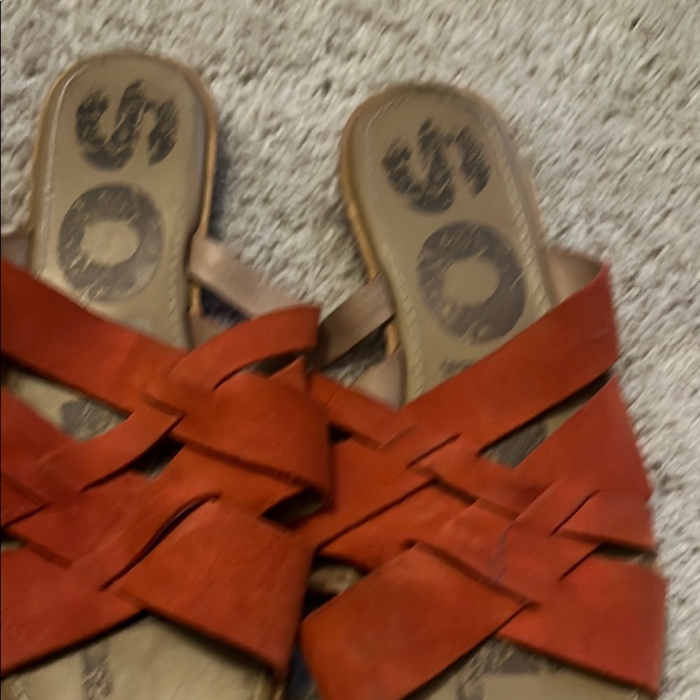 Sorel Orange Strappy Sandals